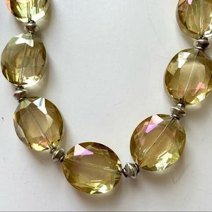 Yellow Crystal Bead Statement Necklace